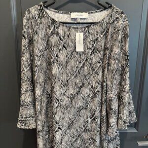 Brand New Jones Studio 2X Black/White/Grey Long Sleeve Shirt from Dressbarn